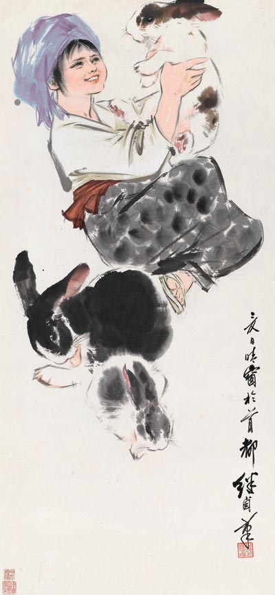 A painting by Liu Jiyou is up for auction at the Beijing Wen Jin Ge Auction. Photo provided to chinadaily.com.cn