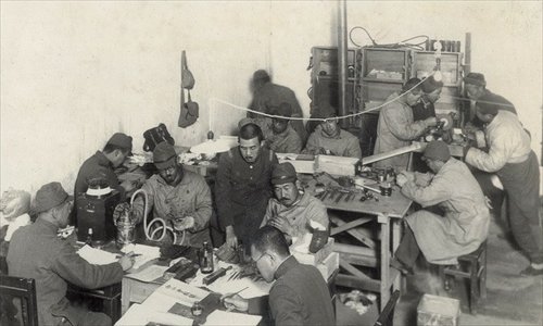 Photo of Unit 1855 in their offices at the Temple of Heaven in Beijing during WWII Photo: Courtesy of Huachen Auctions