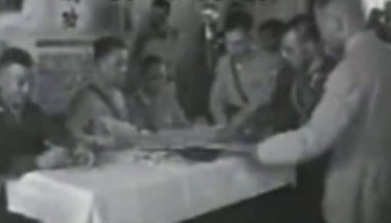 A Chinese museum has published footage of the surrender of Japanese troops in China for the first time.