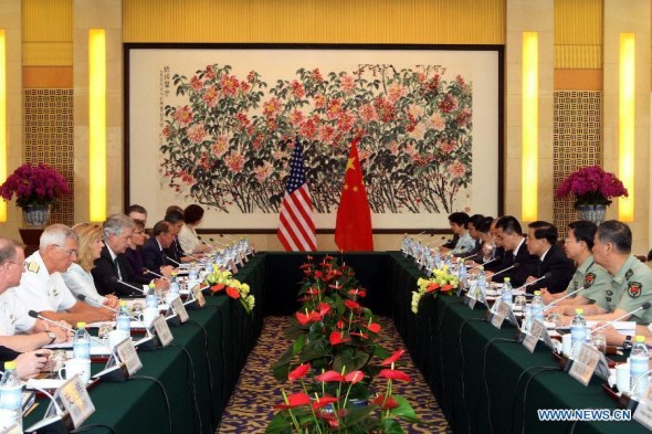 The fourth China-US Strategic and Security Dialogue is held under the framework of the sixth China-U.S. Strategic and Economic Dialogue (S&ED) in Beijing, capital of China, July 8, 2014. (Xinhua) 