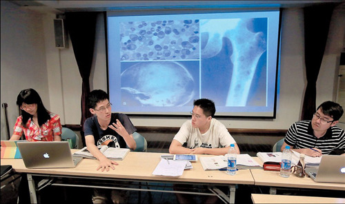 Members of the Shanghai USMLE Group at one of their gatherings yesterday. — Wang Rongjiang