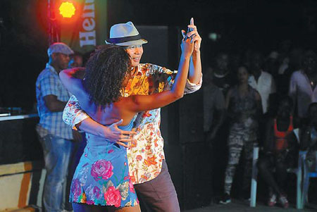 Salsa dancer Huo Yaohui performs with a local salsa teacher at an event in Havana. Huo is one of the Chinese salsa enthusiasts whom Geovany Gonzalez has sent to Cuba. Provided to China Daily
