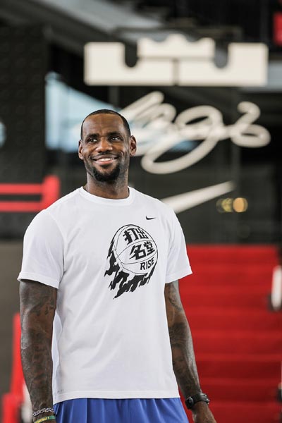 James poses at the Nike Rise event in Beijing on Monday. [Photo provided to China Daily]