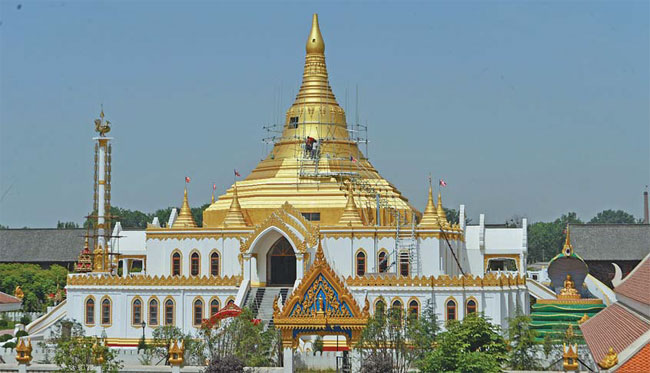 The Myanmar Buddha hall is seen on May 29. It was inaugurated on June 30. GAO SHANYUE / FOR CHINA DAILY 