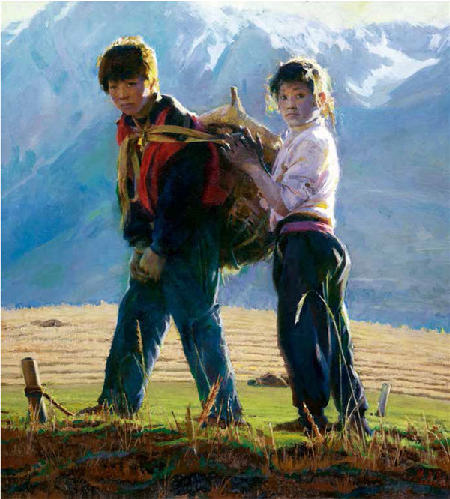 Brother and Sister, by Han Yuchen, 2009, 135x120cm.