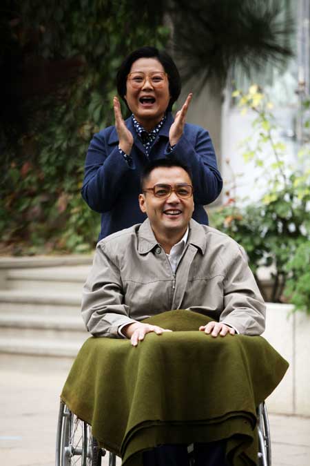 A scene displays Deng's eldest son in a wheelchair. [Photo/China Daily]