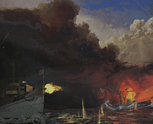 THE TIPPING POINT: An artist's interpretation of the Battle of the Yalu River. The defeat of the Qing Dynasty's largest naval fleet at the hands of the Japanese had a knock-on effect from which China's then Qing Dynasty rulers never recovered (ILLUSTRATION BY CUI XIAODONG)