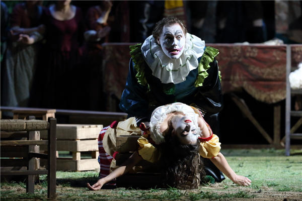 At the end of Pagliacci, Canio kills his unfaithful wife Nedda in a fit of rage.