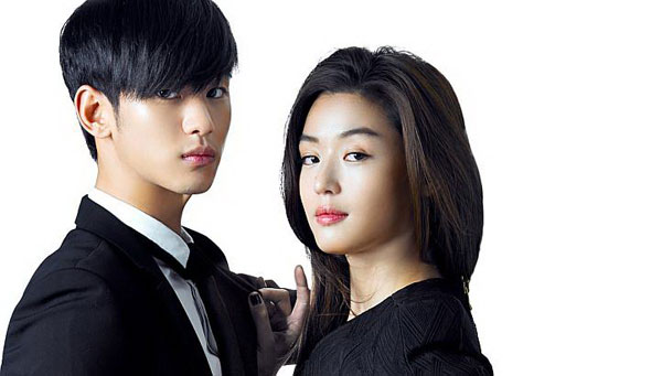 Kim Soo Hyun and Gianna Jun in My Love From The Star.[Photo provided to China Daily]