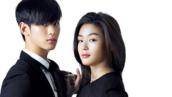 Kim Soo Hyun and Gianna Jun in My Love From The Star.[Photo provided to China Daily]