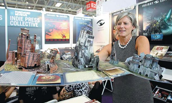 A 3-D book catches visitors' attention at the Beijing International Book Fair. Zou Hong / China Daily