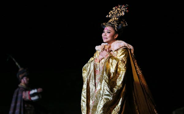 Soprano Wang Li portrays Princess Wencheng in the drama. Photo provided to China Daily  