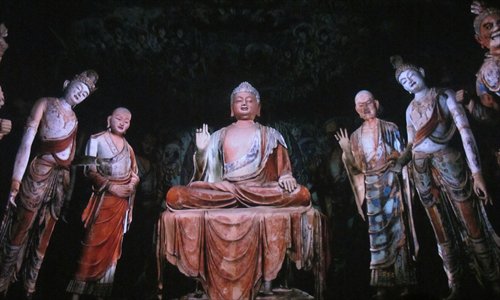 A scene from Mogao Grottoes: A Brilliantly Painted Visit of a Buddhist Paradise Photo: Xu Liuliu/GT