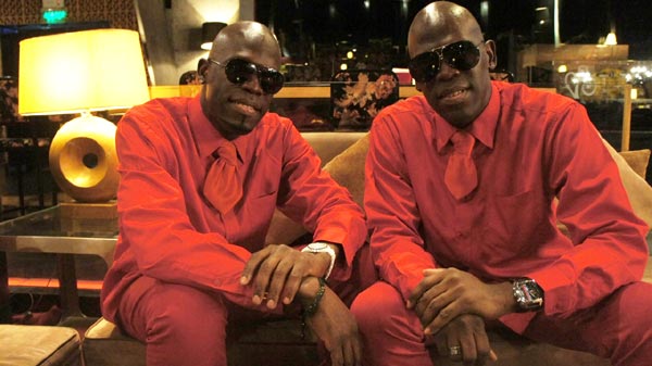 Scharod 'Danger' Jackson (left) and Scharodrick 'Preach' Jackson are best known by their stage name, The Jackson Twinz. They are recognized by many people in the Chinese capital. Photo provided to China Ddaily