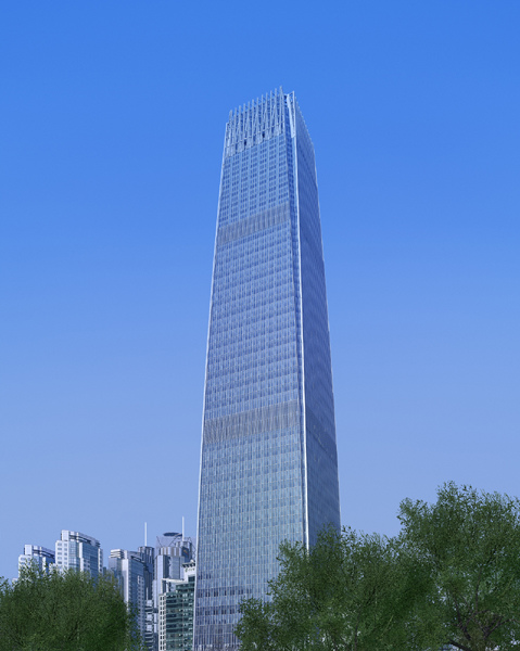 China World Summit Wing, the 82-story and 330m-tall skyscraper in Beijing's CBD area has 2,041 steps in total. [Photo provided to chinadaily.com.cn]