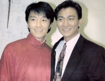 Andy Lau (R) denies feud with Stephen Chow. File photo