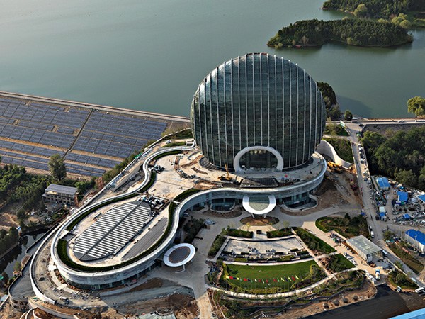 Aerial view of Yanqi Lake in Huairou district in Beijing. For China Daily 