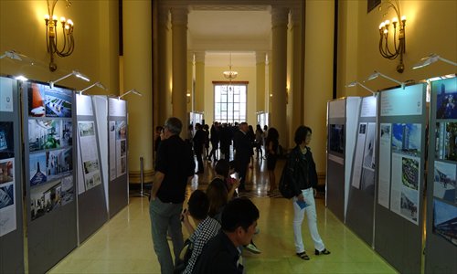 Visitors at the exhibition 