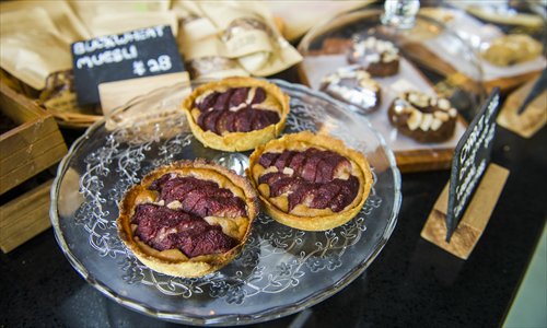 Tribe's Pear and almond frangipane made from organic ingredients. Photo: Li Hao/GT