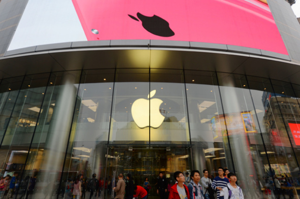 Asia's biggest Apple store situated in Wangfujing, Beijing. [Photo provided to China Daily]