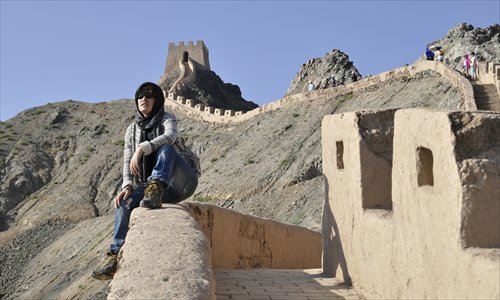 L Chengfeng at the Great Wall portion of the Silk Road. Photo: Courtesy of L Chengfeng