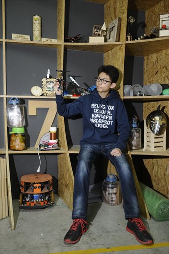 Wang Yixiao, a 15-year-old middle school student who has recently launched a start-up company in Beijing. Photo: Li Hao/GT