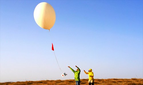 Yu Feng and his Guokr Makerlab team sent up a balloon in April to take pictures of China from above. Photo: Courtesy of Yu Feng