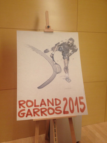 The official poster for the 2015 French Open designed by Chinese artist Du Zhenjun. Photo by Sun Xiaochen/chinadaily.com.cn  