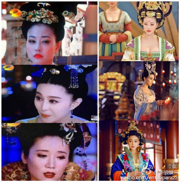 Screen shots after the show resumed broadcasting, left, and before it was taken off air, right. [Photo/Weibo]  