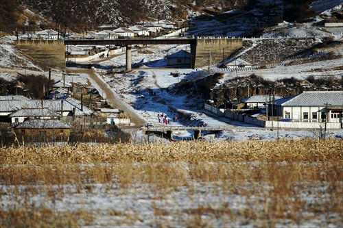 A barbed wire fence that runs along China's border with North Korea on January 15 in Yanbian Korean Autonomous Prefecture, Northeast China's Jilin Province Cui Meng/GT
