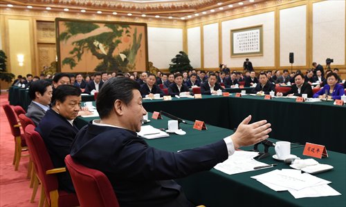 Xi Jinping, General Secretary of CPC Central Committee, hosts a seminar with county Party chiefs at the Central Party School in Beijing on January 12. Photo: Xinhua