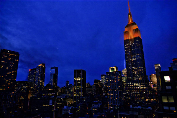 A design sketch of the light show at the Empire State Building in New York City. Photo provided to China Daily