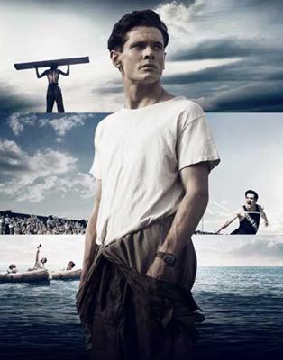 Jack O'Connell plays Louis Zamperini in the Hollywood blockbuster Unbroken. Photo provided to China Daily  