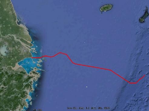 A map shows a 14,000-kilometer trans-Pacific submarine cable system which will directly connect China and the United States. The project has been approved by the National Development and Reform Commission. [Photo/xinhuanet.com]  