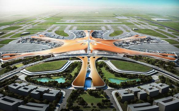 The concept design for the Beijing New Airport Terminal Building was done by ADP Ingenierie and Zaha Hadid Architects. Provided to China Daily  