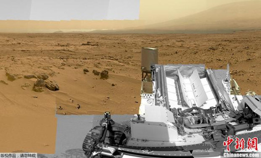 Image of the Mars surface by Curiosity Mars rover. (Photo: China News Service)