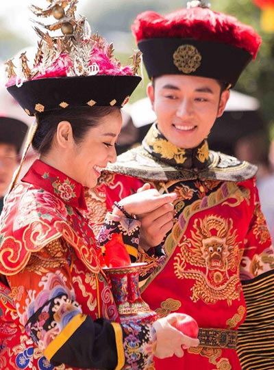 Actress Ruby Lin and actor Li Dongxue. (Photo: China Daily/by Jiang Dong)