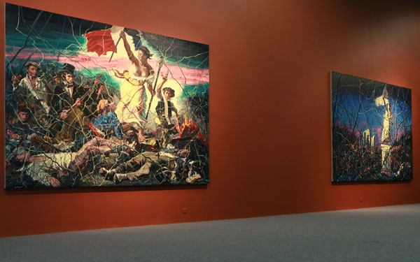 From 1830 Till Now, created by Zeng Fanzhi for a special show at the Louvre in Paris last year, is now on display at ShanghART Beijing. (Photo provided to China Daily)