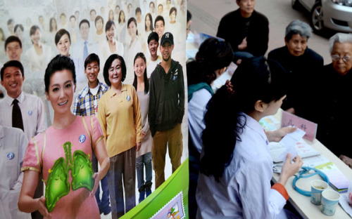 Medical staff from hospitals in Zhengzhou, Henan province, promote prevention and control of tuberculosis to local residents. China has made huge progress in the fight against TB, but the disease continues to pose a threat to public health. (Photo/Xinhua)  