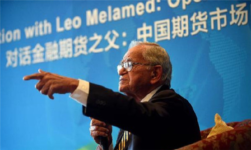 Leo Melamed, chairman emeritus of the Chicago Mercantile Exchange. (Photo/Xinhua)