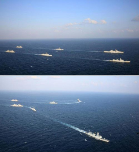 The Chinese navy fleet conducting escort missions in the Gulf of Aden and Somali waters are pictured in this Dec 26, 2014 file photo. (Photo/Chinanews.com)
