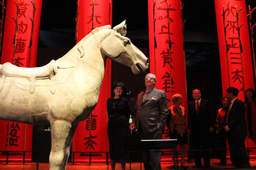 An exhibition featuring China's first emperor Qin Shi Huang and his terracotta army has kicked off in Aarhus, the second largest city in Denmark.