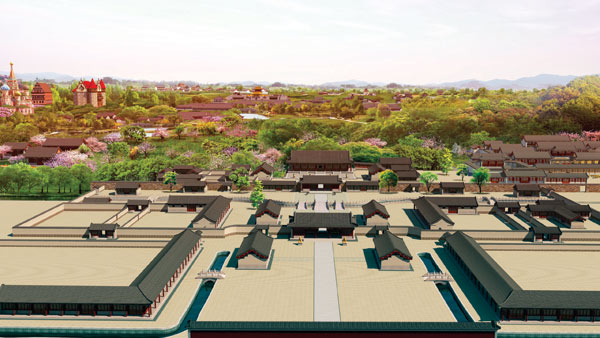 An artist's impression of the new replica of Beijing's Old Summer Palace. (Provided to chinadaily.com.cn)