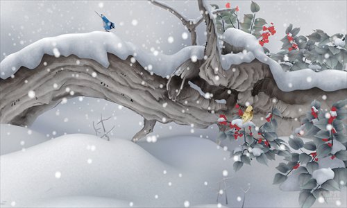 One scene from The Plume,a 3D ink-wash animated short (Photo: Courtesy of China Research Institute of Film Science & Technology)