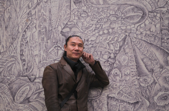 Rocker-turned-painter Liu Yijun. Photo by Zou Hong / China Daily  