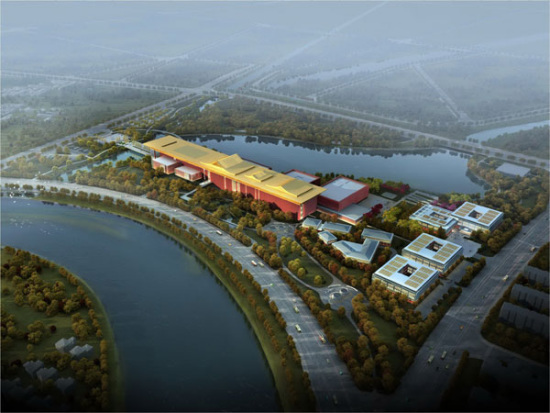 The new museum, affiliated with the Forbidden City, will cover about 125,000 square meters��including 40,000 sq meters underground��along a river and reservoir in Shangzhuang in northwest Beijing.(Photo provided to China Daily)
