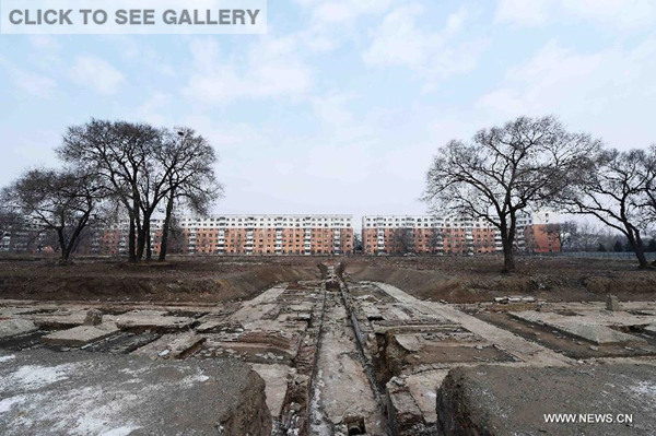 Photo taken on April 9, 2015 shows the ruins of the central hallway cleared out at the core area of the site of the Japanese Unit 731 troop in Harbin, capital of northeast China's Heilongjiang province. (Photo: Xinhua/Wang Jianwei) 