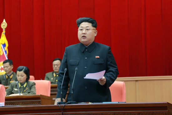 Top leader of the Democratic People's Republic of Korea (DPRK) Kim Jong-un is pictured in this photo taken on April 26, 2015.  [Photo/Xinhua]