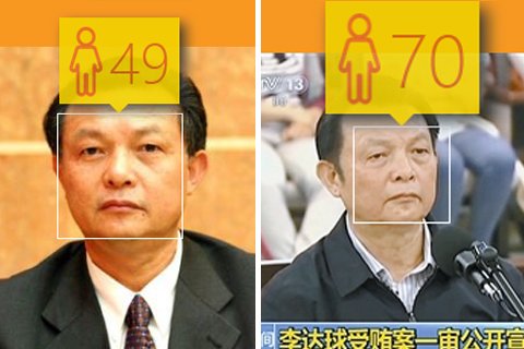 Li Daqiu was the former vice-chair of the Guangxi Provincial People's Political Consultative Conference. The photo on the left shows him at age 49, while his trial photo shows he looked 70 when he was actually 61. (Photo from web)
