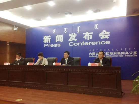 A press conference is held for the preparation of the 10th National Traditional Games of Ethnic Minorities in Ordos on May 6.(Photo provided to chinadaily.com.cn)